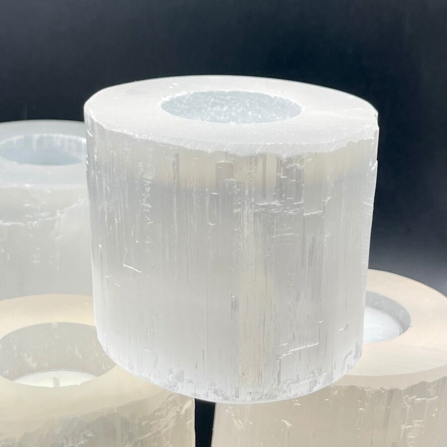 Selenite Medium Tealight Holder 8cm