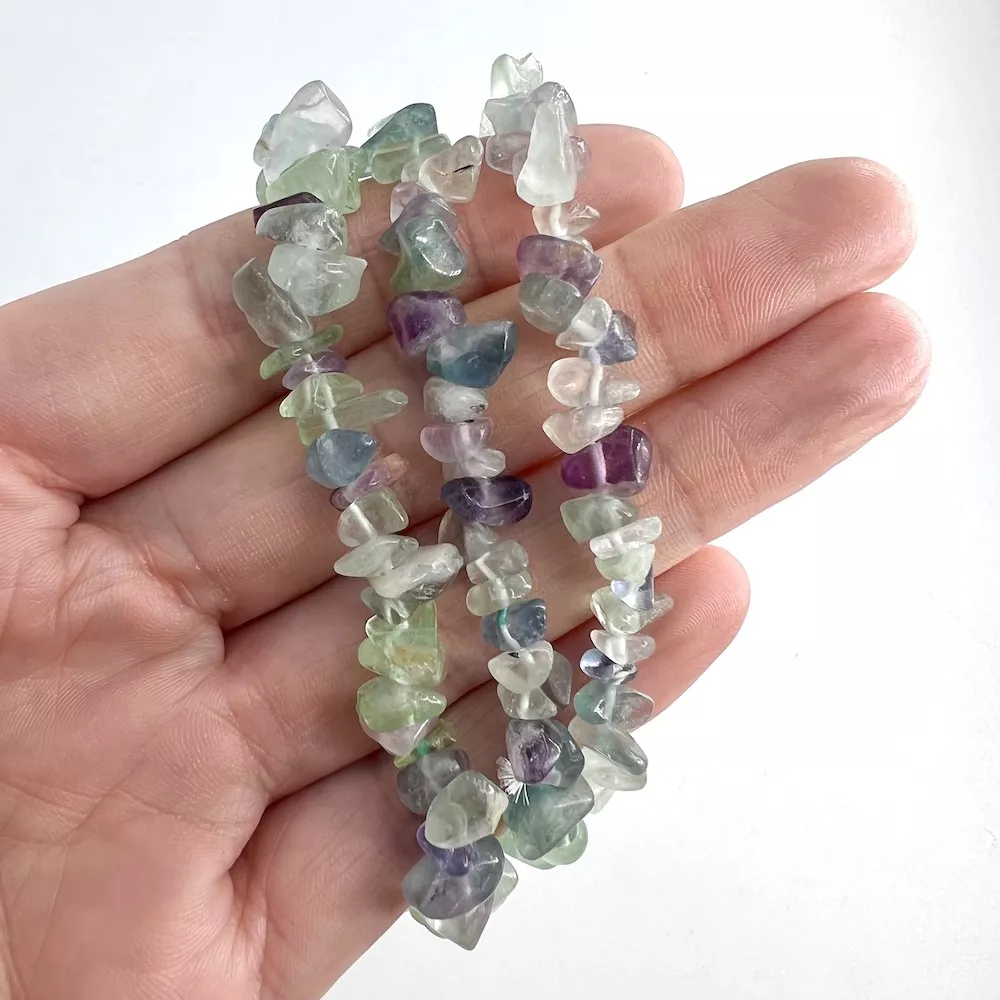 Fluorite Stretchy Approx 3-7mm Chip Bracelet