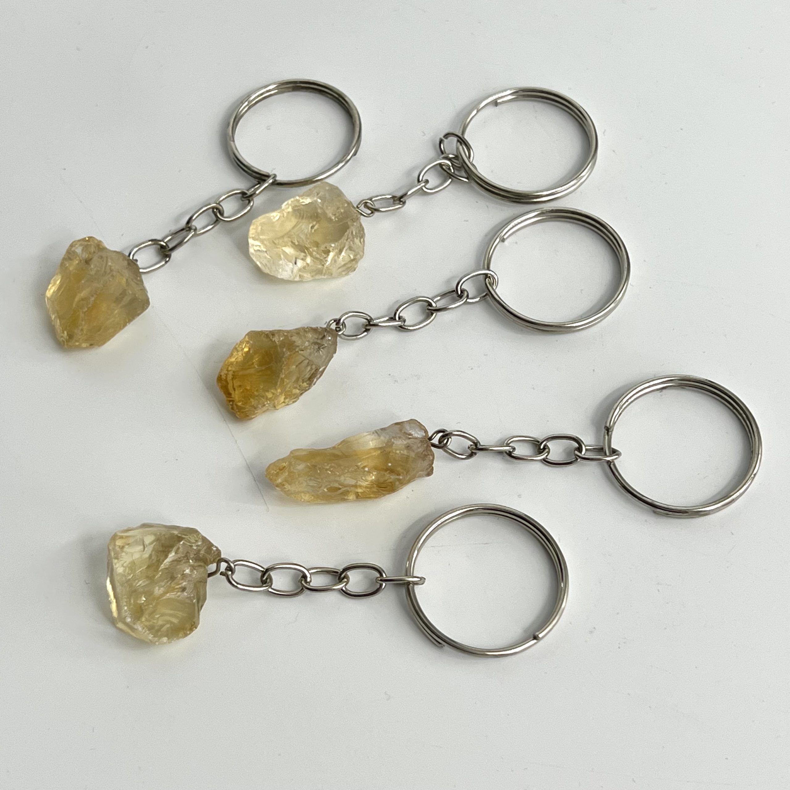 Citrine Rough Point Keyring