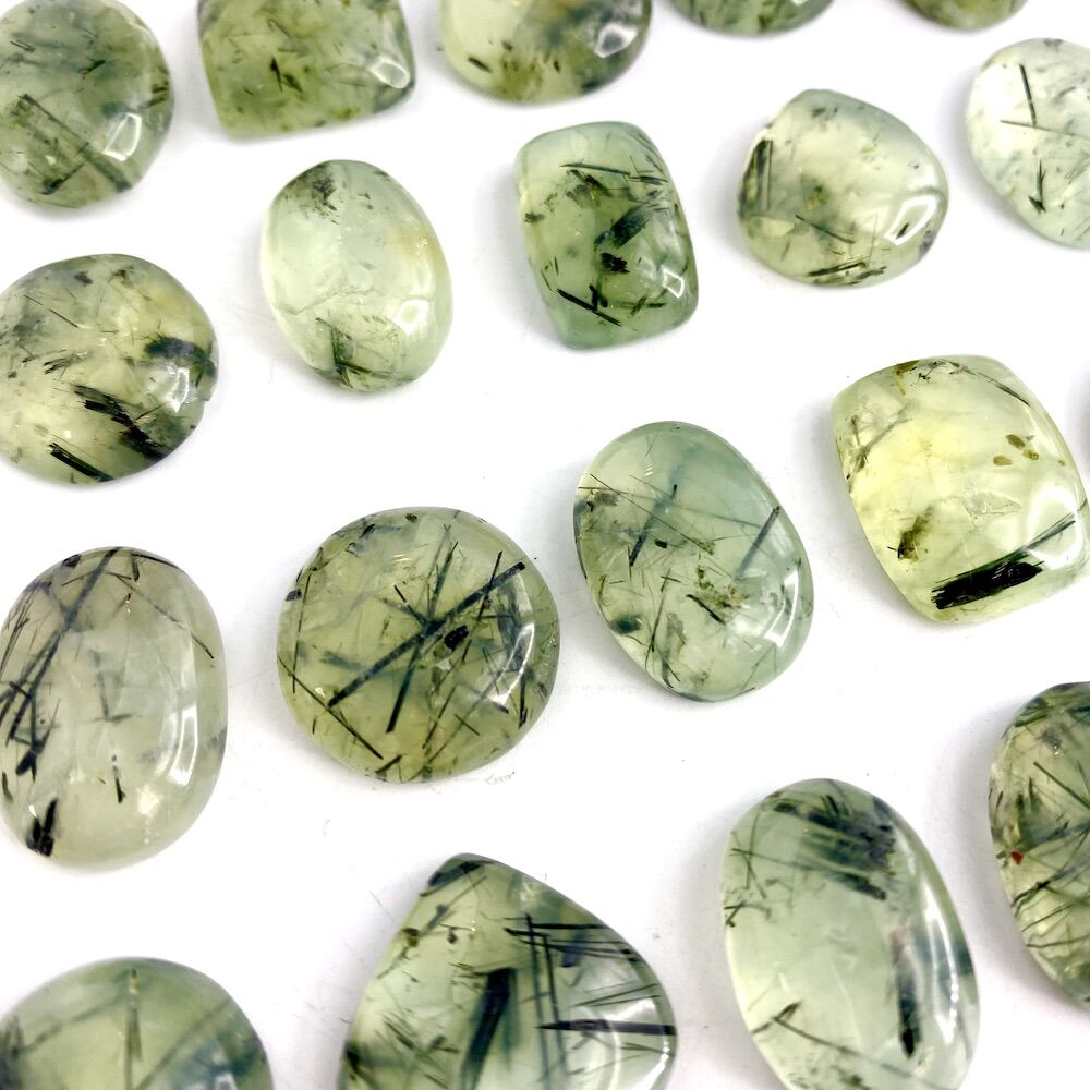 Prehnite Mixed Shape Cabochons Approx 15 - 25mm 5 Piece Pack