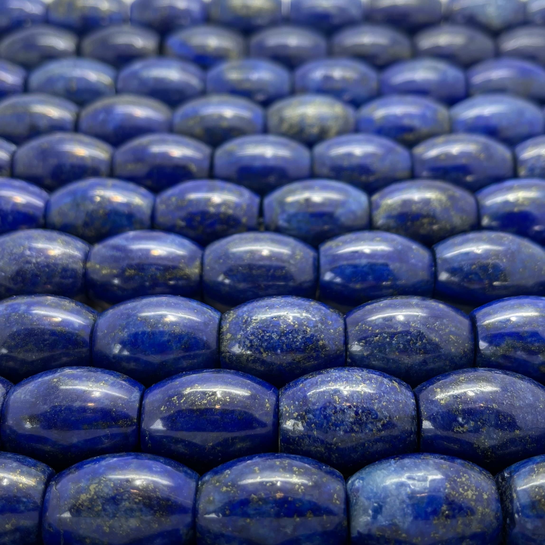 Lapis Lazuli Flat Top and Bottom Giant Olive Beads Approx 2 x 1.5cm 10 Piece Strand