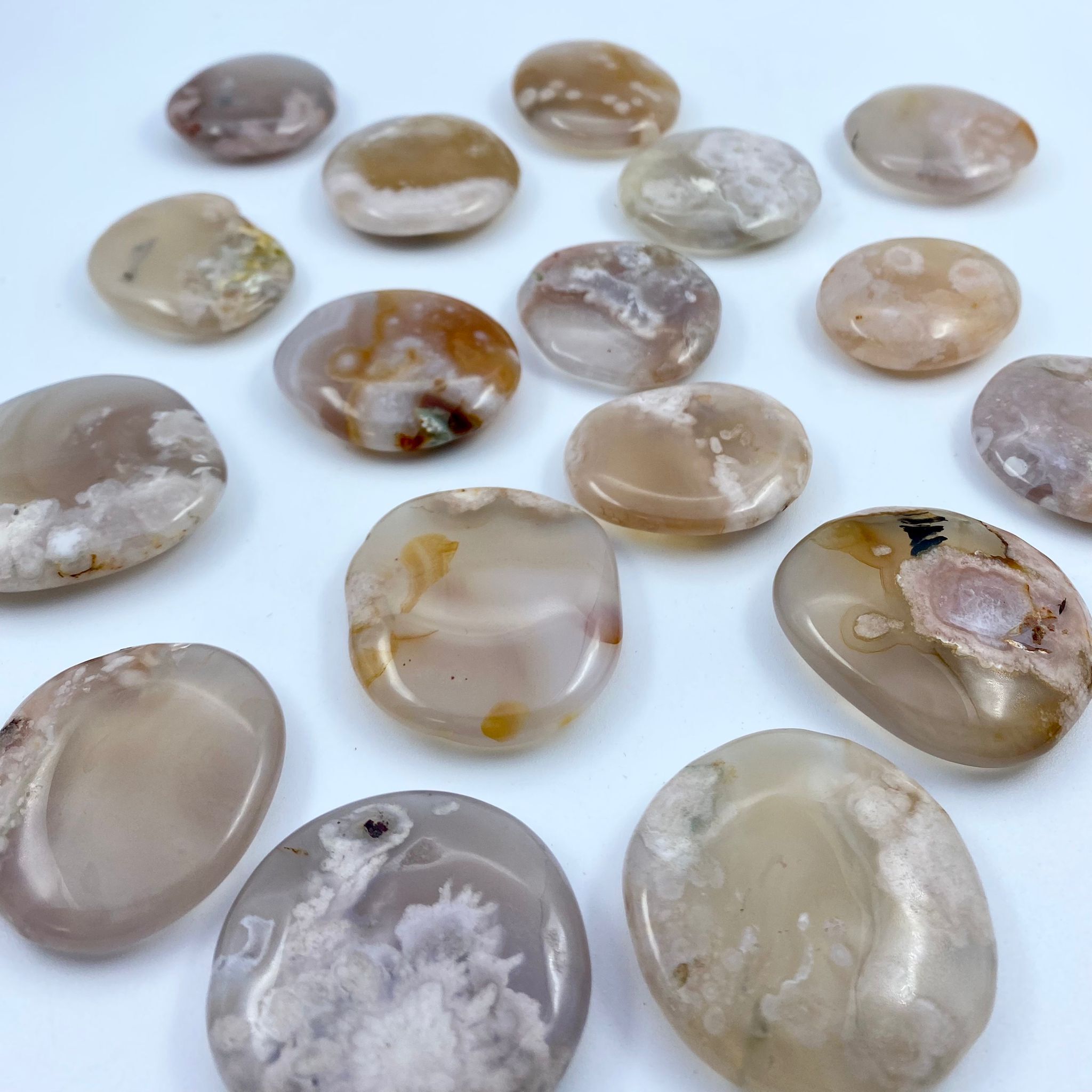 Flower Agate Flat Stones 2 Pack @ £12