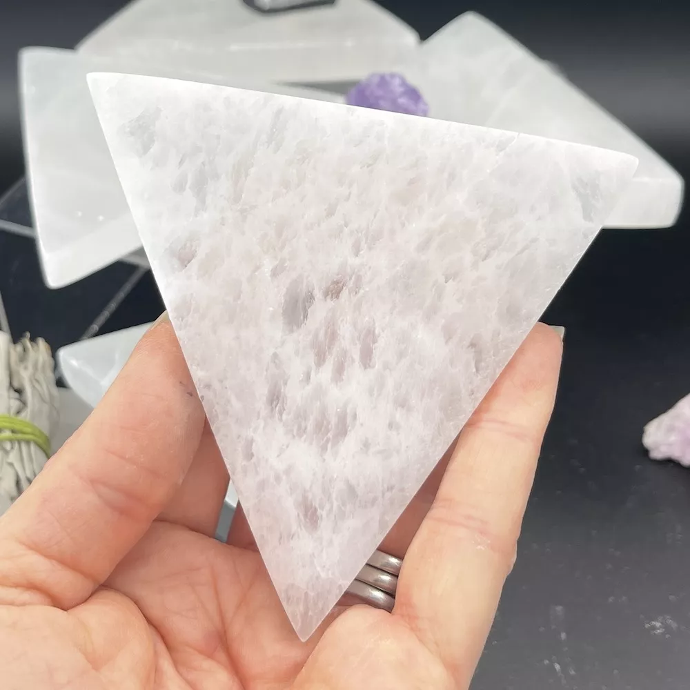 Selenite Flat Triangle