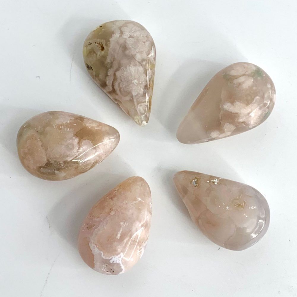 Flower Agate Tear Drop Undrilled Approx 3.5 x 2cm