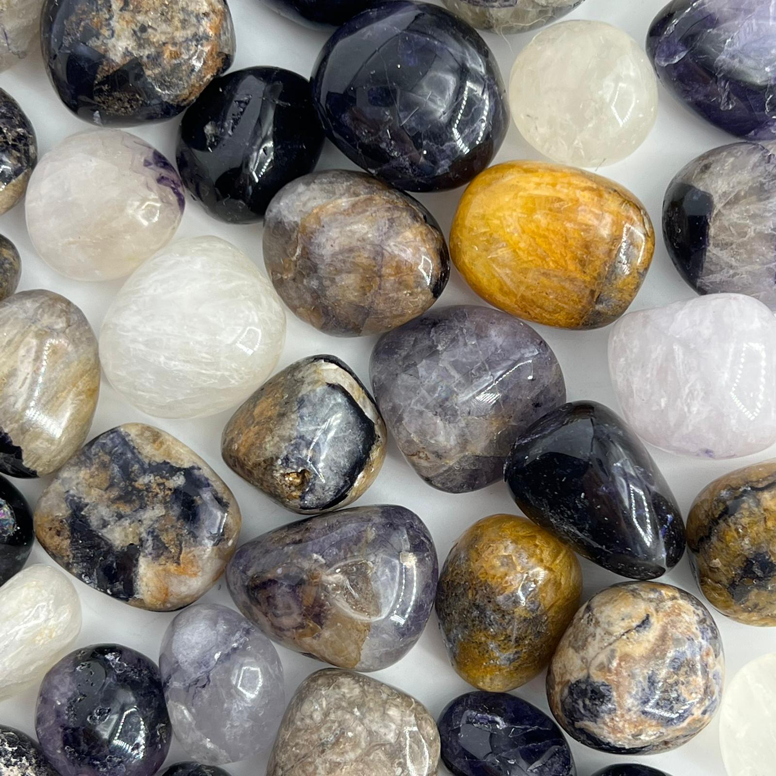 Blue John Fluorite Tumble Stone