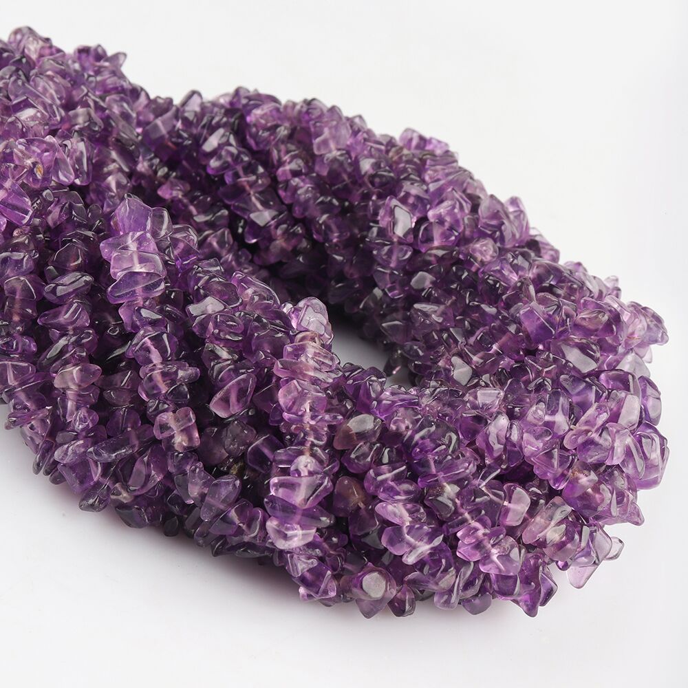 Amethyst Chips 80cm Strand Approx 4 x 2mm with 0.6mm Drill Hole