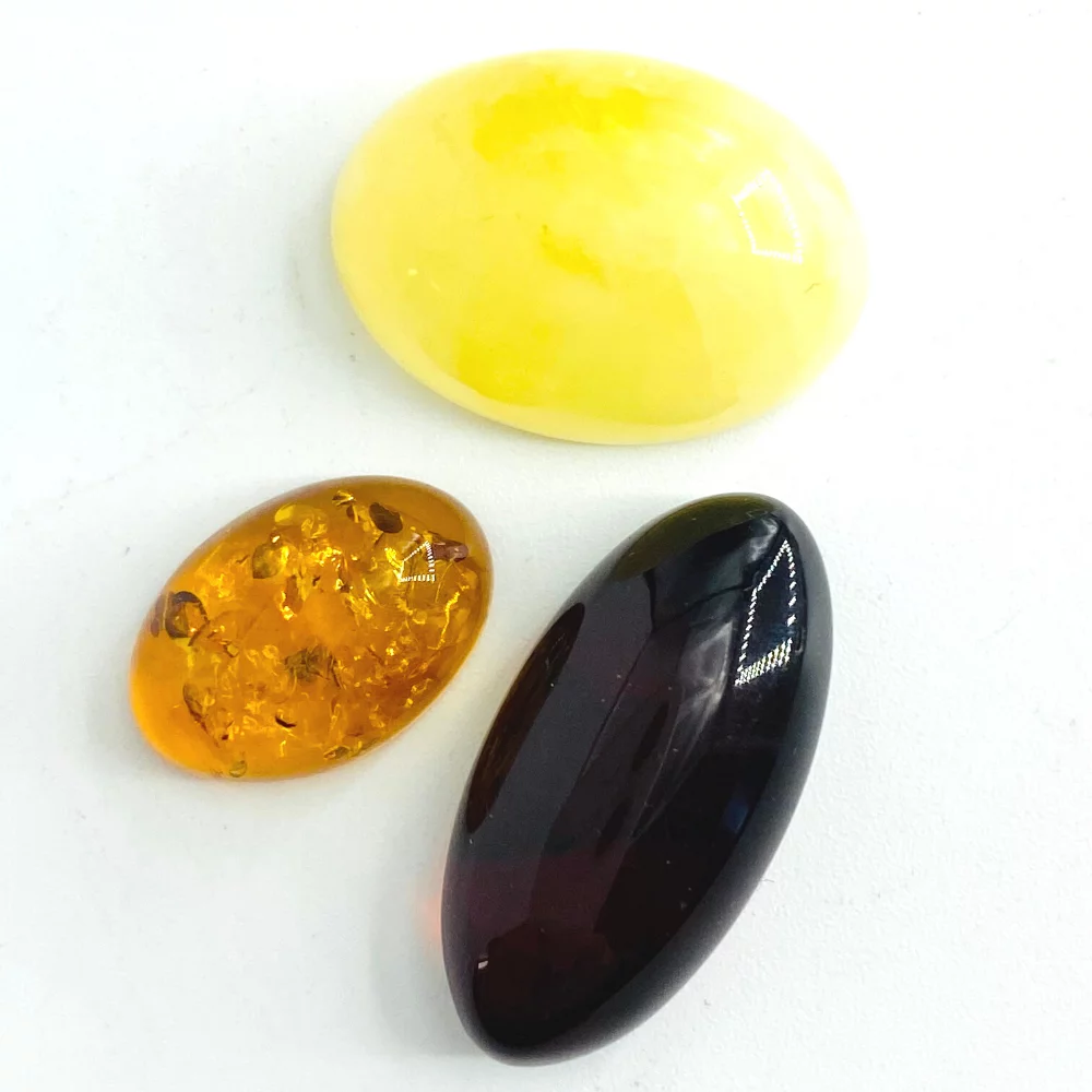 Baltic Amber Mixed Shape Cabochons 3 Pack