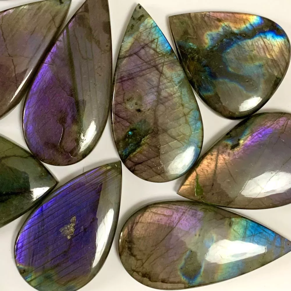 Purple Labradorite Mixed Shape Cabochon Approx 60 - 70mm 100 - 145 Carats